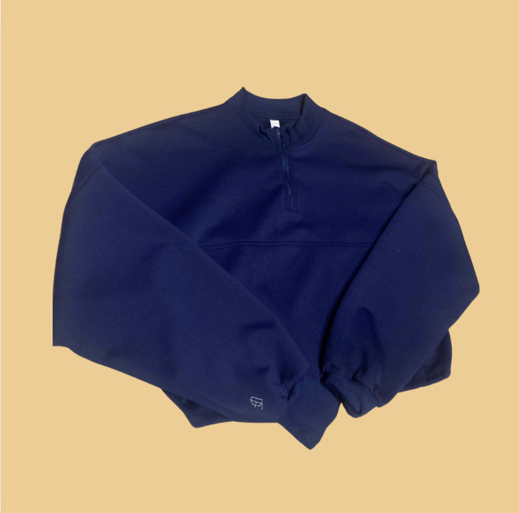 Cropped pull over hoodie